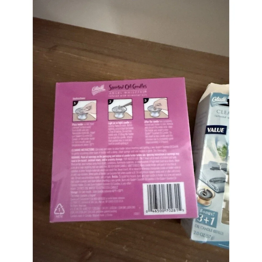 New Glade Angel Whispers Candle Set Discontinued & 3 Refills